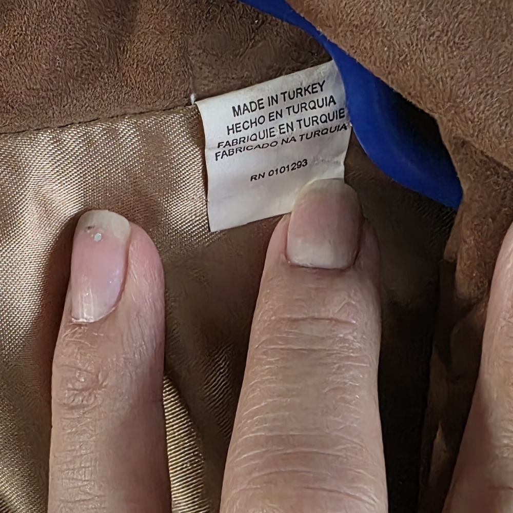 Brown Suede Women's Coat - Picture 2 of 6